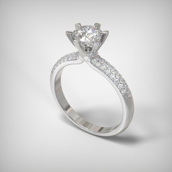 PAVE SOLITAIRE RING  LR245
